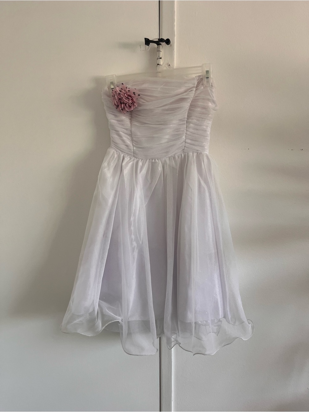 White Strapless Tulle Dress